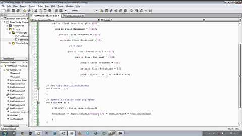 002 Unity 3d : FPS tutorial how to create a MouseLook Script Using C Sharp - Part 2