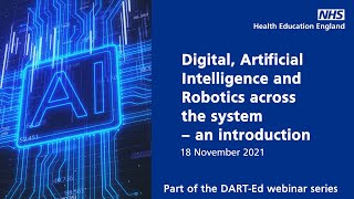 DART-Ed webinar series – Session 1 - Digital, AI and Robotics across the system - an introduction