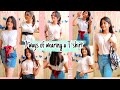 7 BEST STYLISH way to wear a T-shirt| fashion hacks |outfit ideas| under a minute # OnePieceManyWays