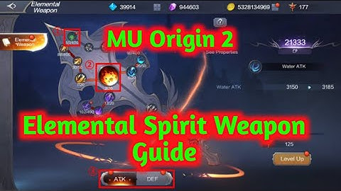 Elemental Spirit Weapon Upgrade | Attack Almost Maxed | Defense Maxed | MU Origin 2 Knowledge