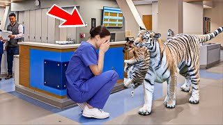 Tiger stürmte in das Krankenhaus. Als die Krankenschwester den Grund erfuhr, brach sie in Tränen aus