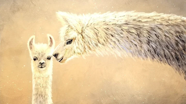 Llama Mama & Baby Acrylic Painting LIVE Tutorial