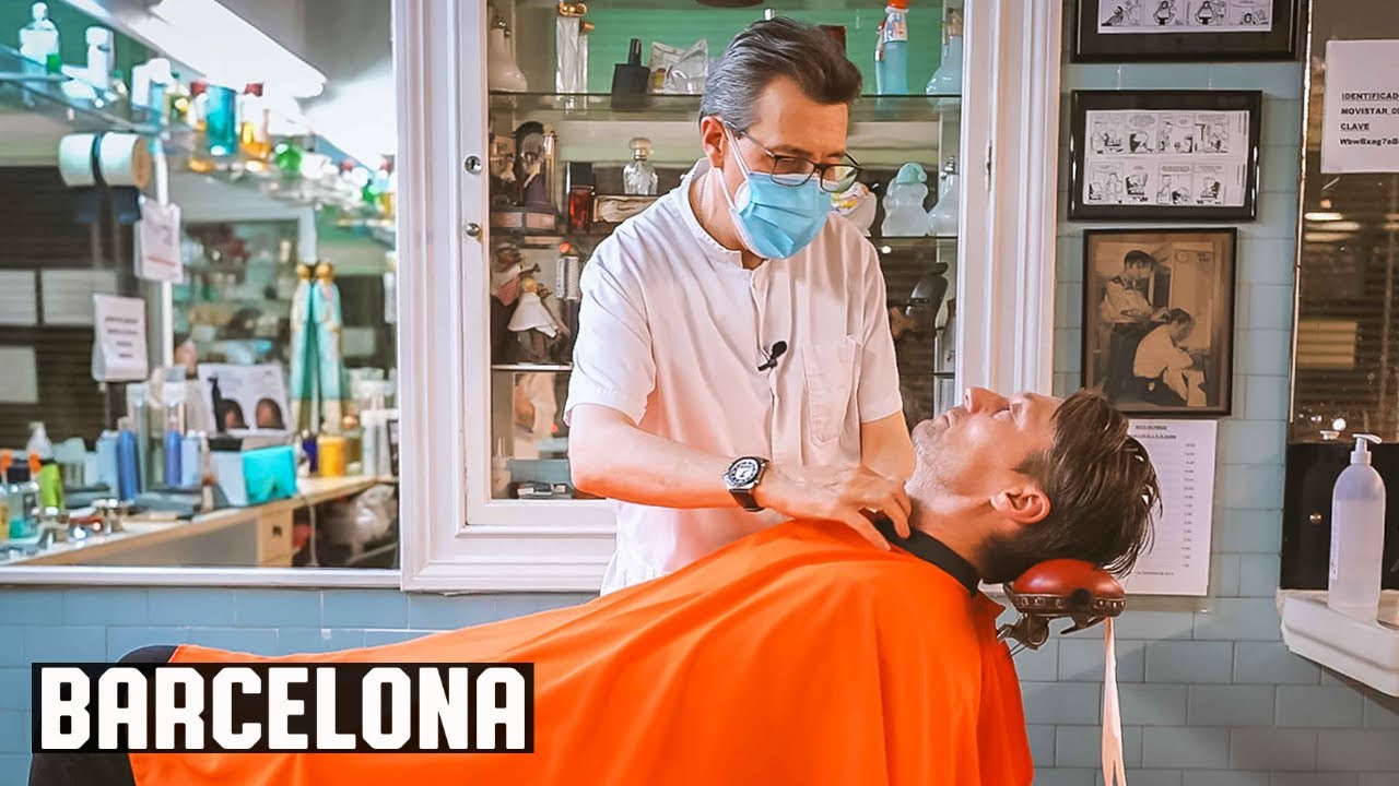 💈Wet Shave By 2nd Generation Barber In Old School 1920s Spanish Barbershop | Barcelona