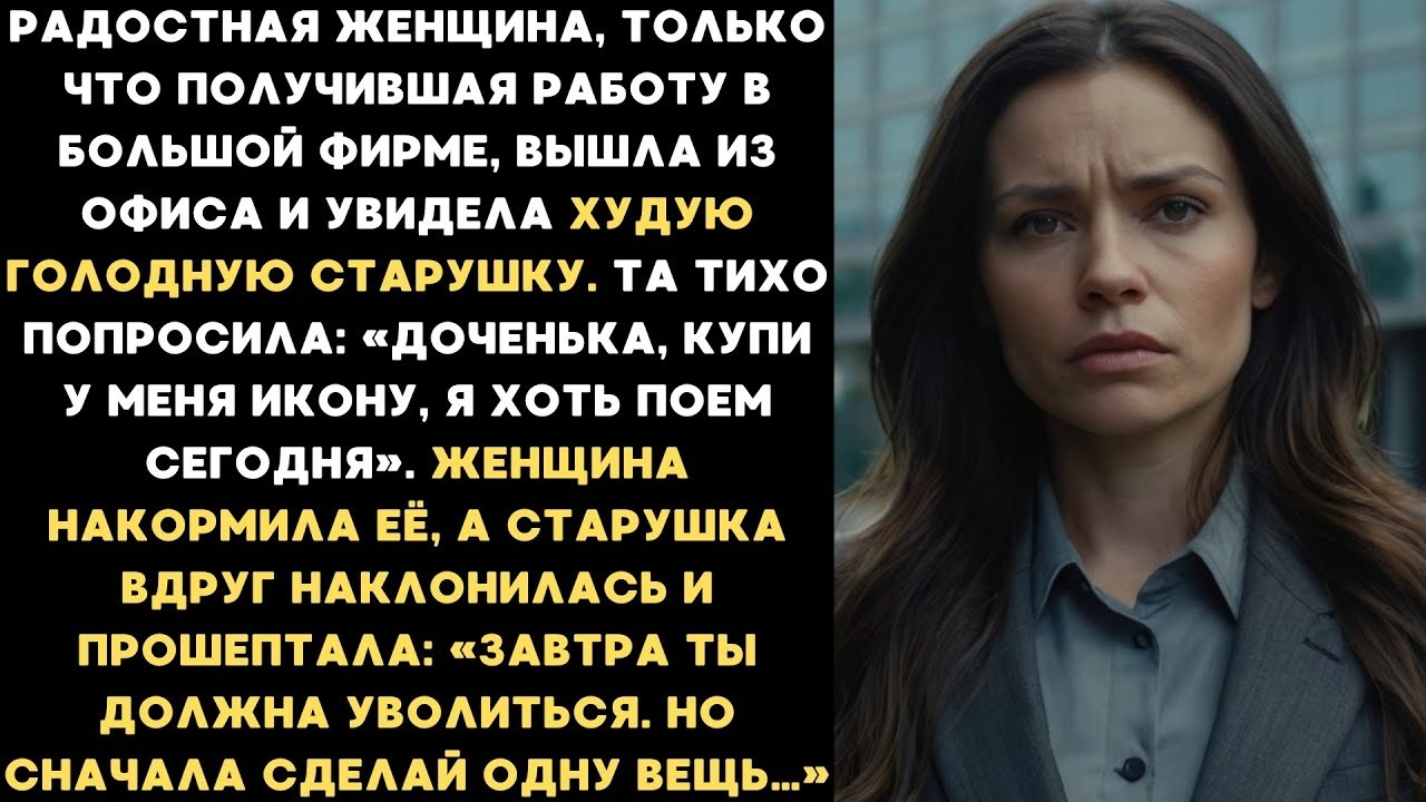 Радостная женщина, только что получившая работу в большой фирме, вышла из офиса и увидела