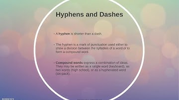 Hyphens and Dashes