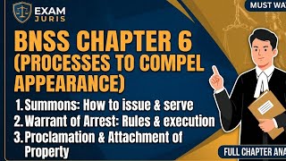 Complete BNSS Chapter 6 in One Video | Master Summons & Warrants | IBPS SO Law & UGC NET Preparation