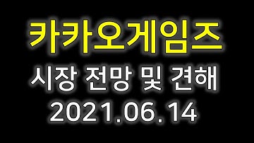 [카카오게임즈]카카오게임즈 및 전망 2021.06.14