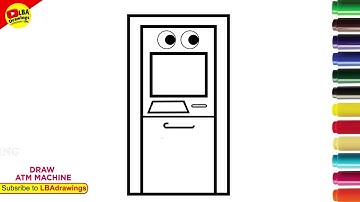 How to Draw ATM Machine Step by Step | Easy ATM Machine Drawing for Kids
