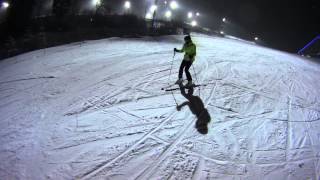 Первое падение на лыжах