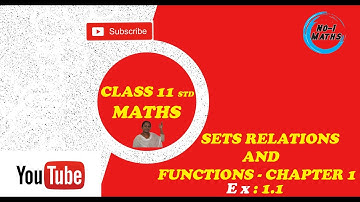 Class 11 Maths | Example 1.1 Sets Relations and Functions Chapter 1 | TN New Syllabus | #no-1maths