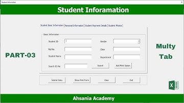 Student Registration form in Excel vba || Student Records in Excel vba || Part-3