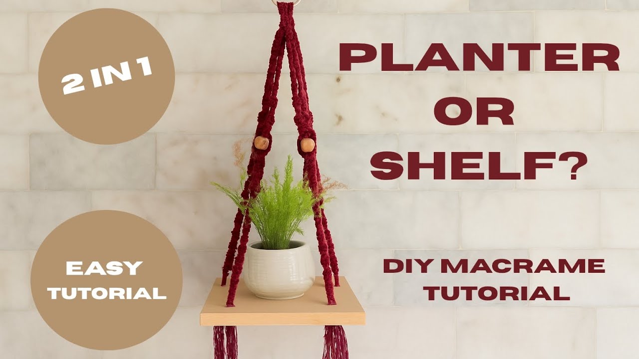 Macrame planter DIY | Macrame plant hanger with beads | Macrame plant hanger tutorial