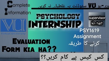 VU Internship Details part 2 |  PSY1619 IRL kb tk mil skta ha | Intership Report | Evaluation form