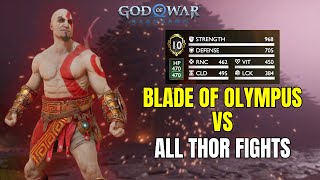 BLADE OF OLYMPUS VS ALL THOR FIGHTS - GMGOW + No Damage - God Of War Ragnarok