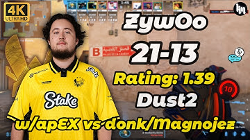 ZywOo (21-13) w/apEX vs donk (Dust2) | Dec 10, 2025 #cs2 #zywoo