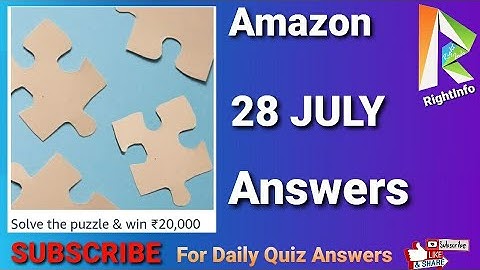 Amazon Puzzle Find The Missing Piece 28 JULY | Fun Zone Quiz Time | RightInfo