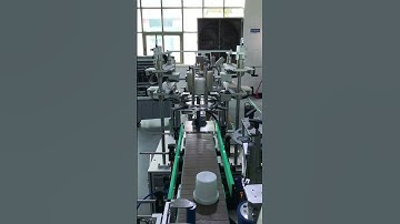 bucket labeling machine with feeder #labelingmachine #bucketlabeling#paillabeling #barrellabeler