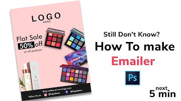 Emailer Design in 5 min in Adobe photoshop  I beginners graphic design tutorial