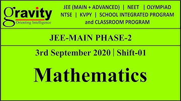 JEE Main Solution 2020 | 3 September - Shift 1 | Mathematics | Question 1 | Gravity