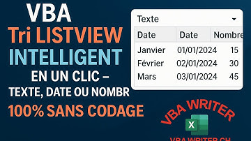 VBA-Tri ListView Intelligent en un clic – Texte, Date ou Nombre/ Sans Codage116 VbaWriter.ch