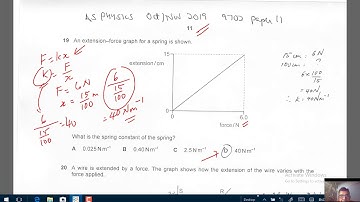 AS Physics 9702/11 Oct/Nov 2019 Q.19-20