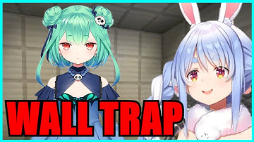 【Hololive】Pekora: Wall Trap For Rushia【Minecraft】【Eng Sub】