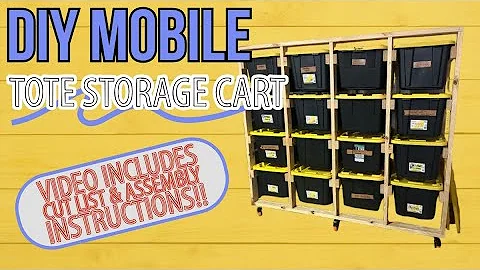#DIY Mobile Tote Storage Rack: The Best #Garage Storage System on Wheels!