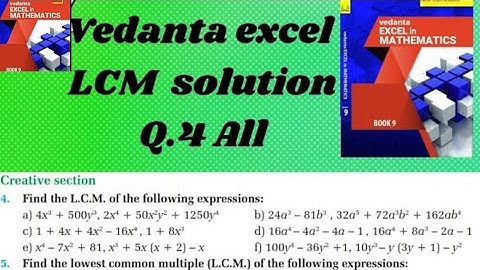 class 9 vedanta excels in mathematics LCM solution /vedanta excels in mathematics class 9  LCM solu