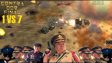 C&C Generals Contra 009 Final 1 VS 7 Insane AI (Big infantry combat)