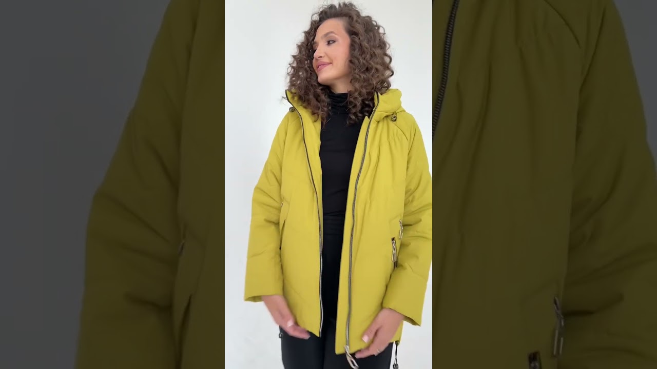 6098 куртка женская цвет жёлтый размерный ряд 48-58