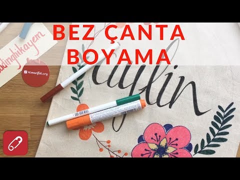 İsimli Kumaş Boyama Çanta / Kumaş Boyama / Tekstil Kalemi / Çanta Boyama | 10marifet