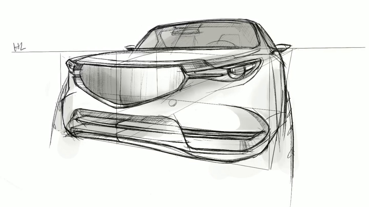 Design Sketching - How to Sketch a Car In Perspective Front View – Sketch  Monkey Store