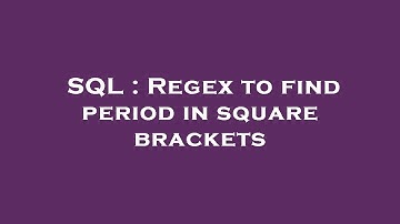 SQL : Regex to find period in square brackets