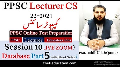 PPSC Lecturer Computer Science Test Preparation | Lecture No 5 Session no  10