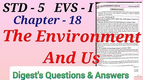 Std. 5 EVS. 1 Lesson 18 The Environment and Us Digest