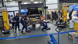 WRC Vodafone Rally de Portugal 2024 Sat service for Neuville car by Hyundai team after first loop