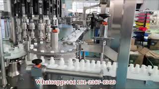 High speed elixir liquid filler capper inline rotary servo control filling capping machine