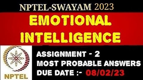 NPTEL | Emotional Intelligence | Assignment - 2 | Most Probable Answers