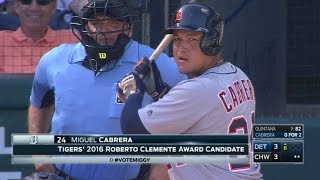 DET@CWS: Cabrera named Tigers' Clemente Award nominee