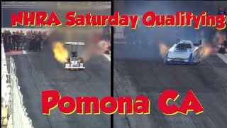 NHRA Saturday Qualifying Pomona CA Pro Categories plus Mission Food 2fast 2tasty challenge #race