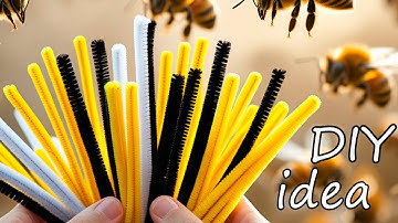 ⚫🟡CUTE LITTLE BEES🟡⚫ made of pipe cleaner DIY