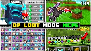 TOP 5 OP Loot Mod For Minecraft Pe 1.19+ || Op Loot Mod For Mcpe || Op Items Mod Mcpe ||