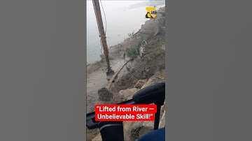 Can You Do This? Watch How a Tree Is Lifted From River!#jcb #construction #shortsvideo
