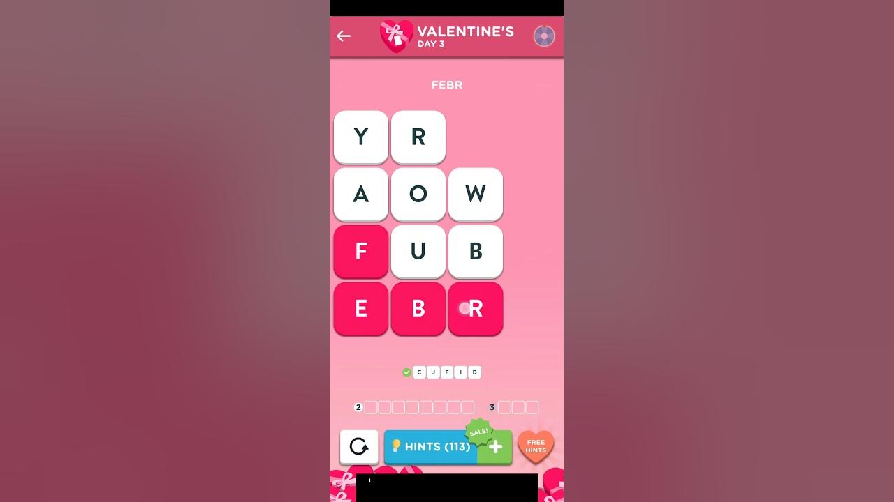 Wordbrain 2 Valentines Event DAY 3 Answers [January 31 2023] YouTube