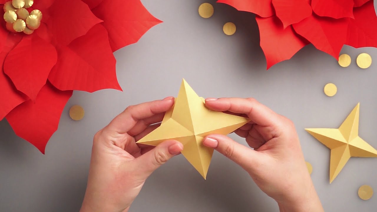 How to make 3D paper star + SVG, DXF, PDF Templates - YouTube