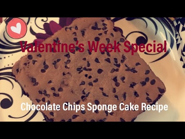 CHOCOLATE CHIPS SPONGE CAKE RECIPE #valentinesweekspecial | Deepali Ohri