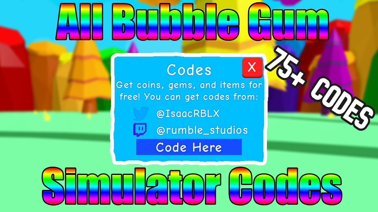 All Bubble Gum Simulator Codes Youtube