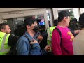 V & JungKook noticed me!! BTS arriving in LAX [ FANCAM ]