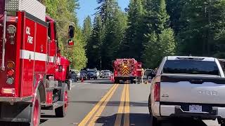 Firetruck Arriving At Crash North Of Myers Flat
