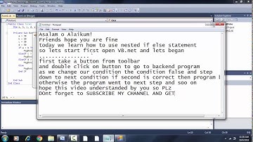HOW TO USE NESTED IF ELSE IN VB NET PROGRAMMING